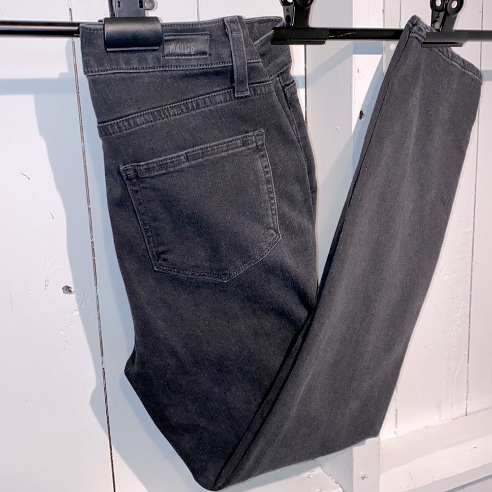 Paige Black Jeans Women’s Size 26 Zipper Pockets Skinny Perfect Grab and Go - Picture 3 of 15